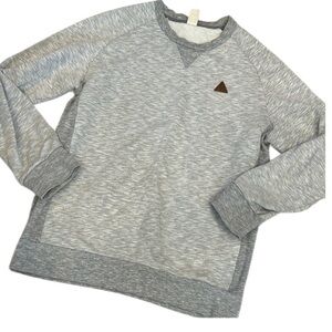 Le Coq Sportif Light Gray Crewneck Sweater with darker gray side panels, medium